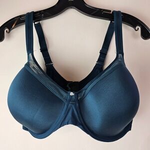Bali Womens 40D Bra Blue Nylon Smooth Underwire Ultra Light Shaping 3439